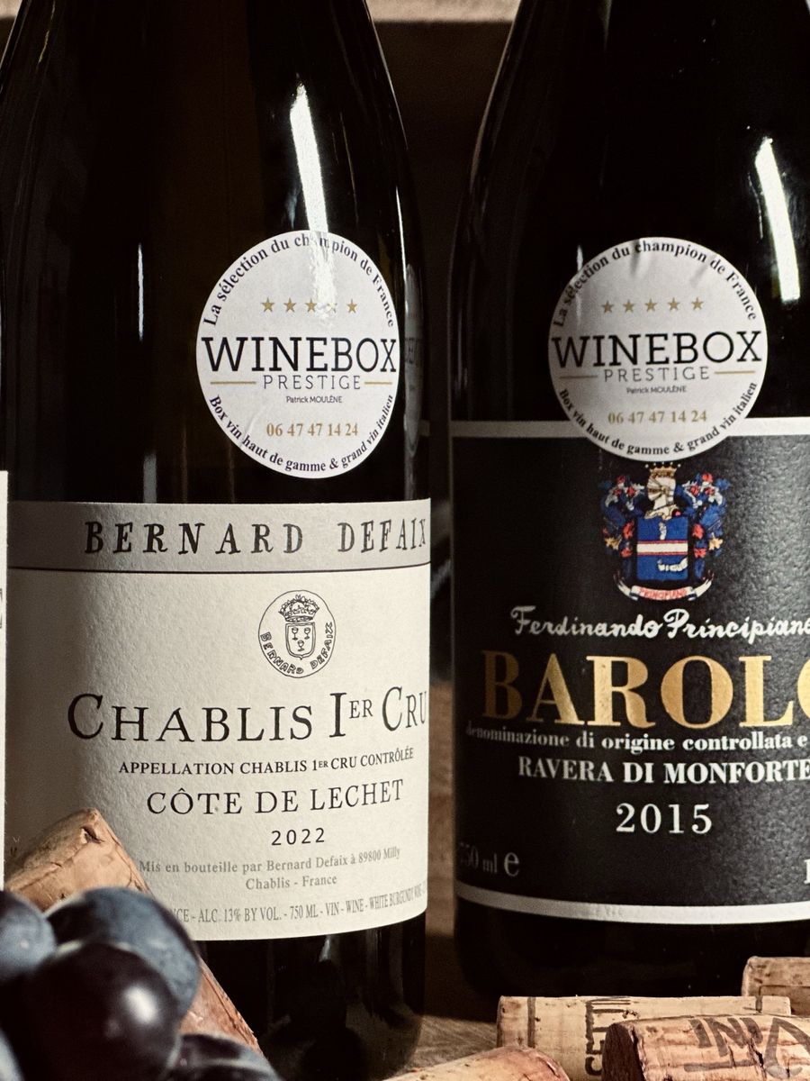 Chablis premier cru Côte de Lechet 2022 et Barolo Ravera di Monforte 2015
